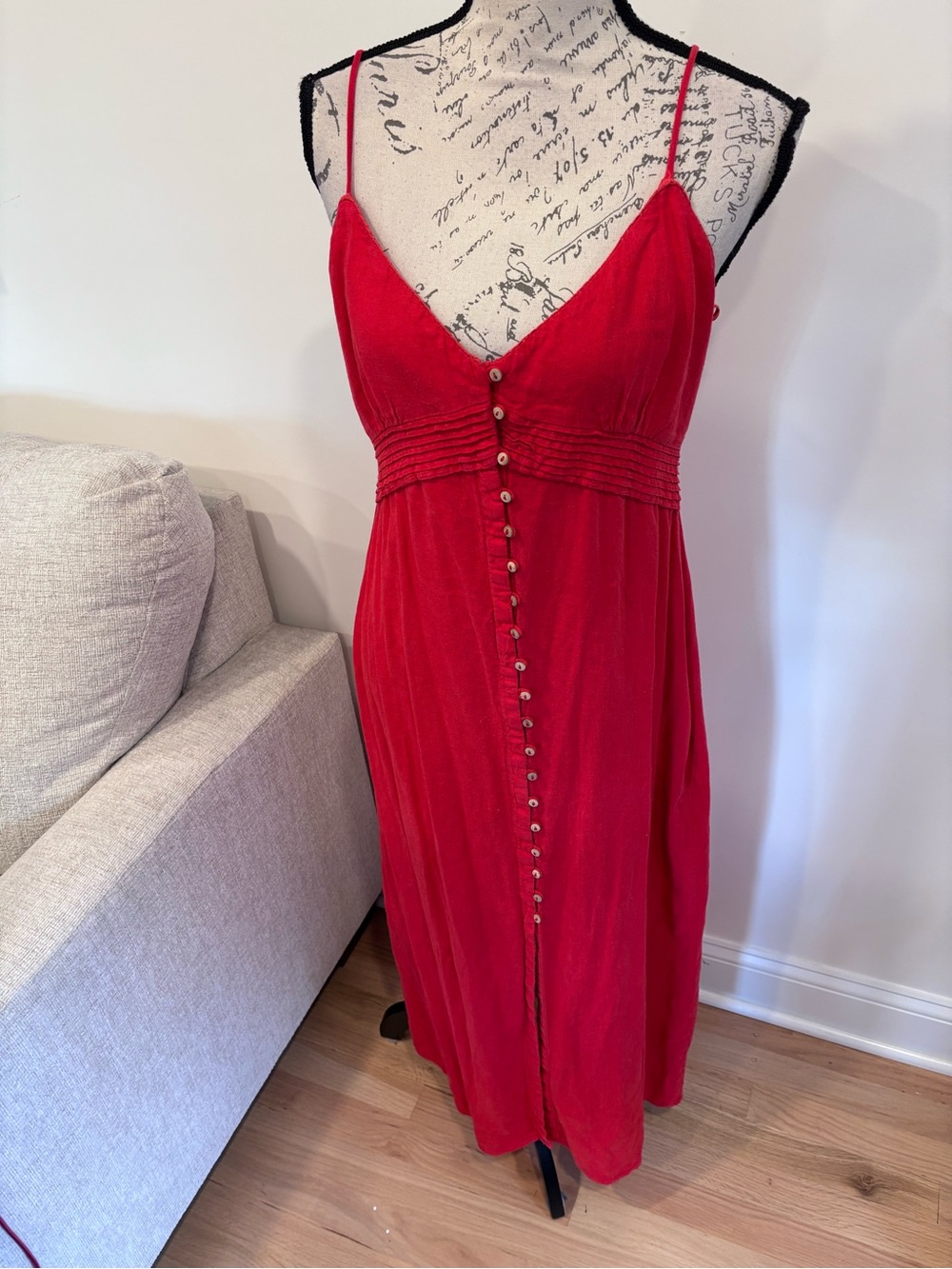 Zara Scarlet Button-Front Maxi Dress size XL